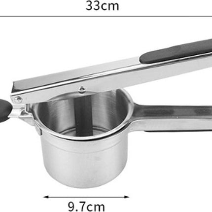Stainless Steel Potato Press - Potato Squeezer - Potato Masher - Includes 3 Different Texture Discs - Can Be Hanged - Making Potato Puree - Puree - Dishwasher Safe - Gift.
