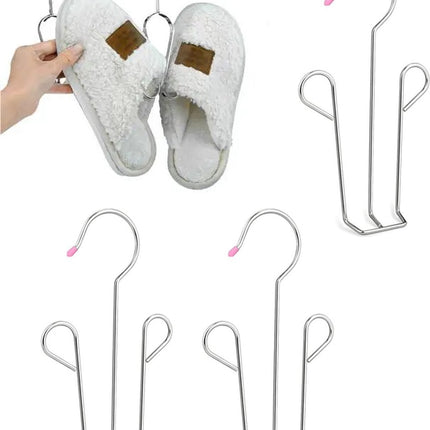 3x Shoe Rack - Drying Rack - Shoe Hook - Stainless Steel Shoe Rack - For 3 Pairs of Shoes - Silver - Laundry Rack - Laundry Racks - Drying Racks - Clothes Hanger - Washing / Shoe Drying - Running Shoes / Casual Shoes / Leather Shoes.