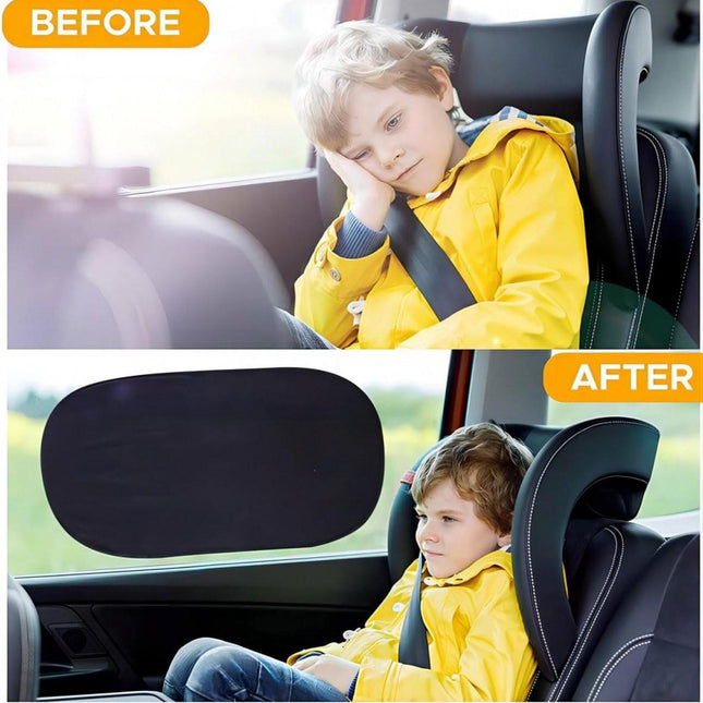 Car Sunshade - Car Sunshade Side Window - 1 Pair 50 x 30 Cm and 1 Pair 44 x 38 Cm - Baby Car Sunshade - Electrostatic Adsorption - Privacy Protection - Car Sun Protection - UV Protection - Side Window - Safe Driving - With Storage Bag - Black.