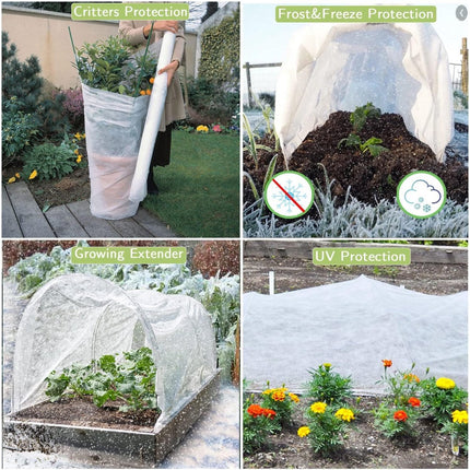 Frost Protection Plant Cover - Winter Cover Winter Protection - Plant Cover - Winter Cover - Durable - Frost Protection - Plant Cover - For the Garden, Raised Bed, Plants, Frost Blanket, Outdoor Flowers and Vegetables - 1.5 X 5 M - White - 1 Piece.
