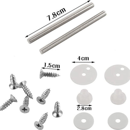 Toilet Seat Hinges Fittings - Mounting Set for Wooden, Resin, and MDF Toilet Seats.