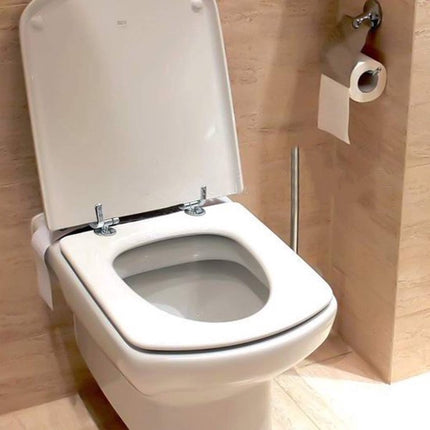 Toilet Seat Hinges Fittings - Mounting Set for Wooden, Resin, and MDF Toilet Seats.