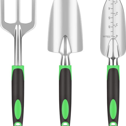 3-Piece Garden Tool Set - Gardening Set - Garden Kit - Tools for the Garden - Hand Tools - Garden Shears - Ideal Garden Gift for Women and Men - For Garden Lovers - Green.