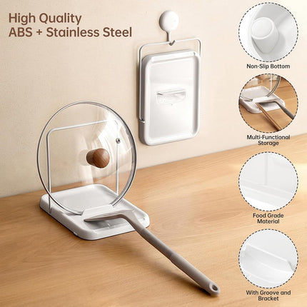 Pot lid holder - Foldable pot lid holder - Lid holder - Lid storage rack - Scratch and rust free - Adjustable - pot lid holder - durable cooking spoon holder - kitchen lid holder.