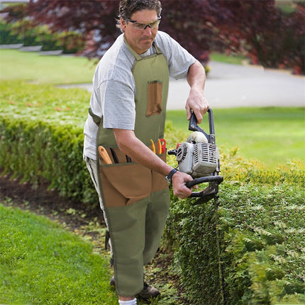Apron - Work Apron - 6 Pockets - Adjustable - Durable - High Quality Oxford Cloth - Hobby Apron - Carpenter Apron - Canvas Apron - BBQ Apron - Garden Apron - Multifunctional Apron - Green - For Men's Workshop.