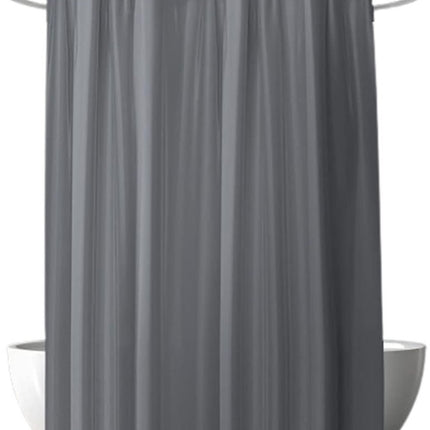 Anti-Mold Shower Curtain - Solid Color - Waterproof - Peva - Shower Curtain 180x200 Cm - Washable - Shower Curtain - Dark Grey - With 12 Shower Curtain Hooks.