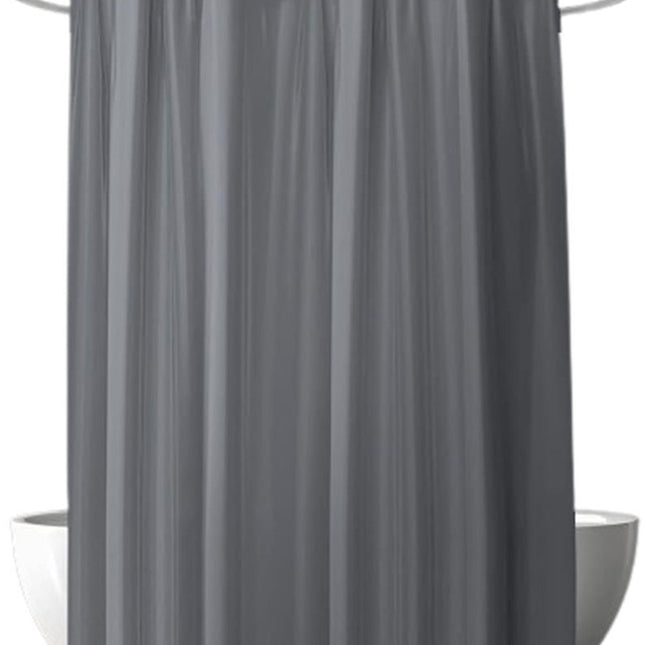Anti-Mold Shower Curtain - Solid Color - Waterproof - Peva - Shower Curtain 180x200 Cm - Washable - Shower Curtain - Dark Grey - With 12 Shower Curtain Hooks.