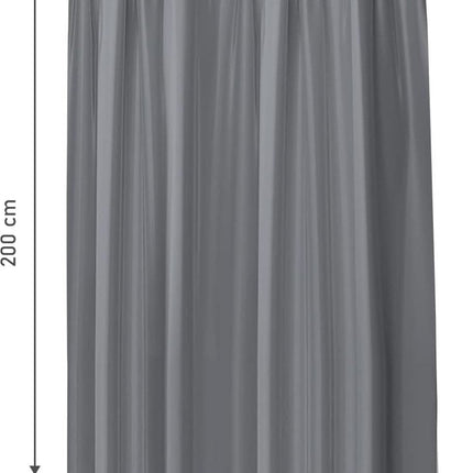 Anti-Mold Shower Curtain - Solid Color - Waterproof - Peva - Shower Curtain 180x200 Cm - Washable - Shower Curtain - Dark Grey - With 12 Shower Curtain Hooks.