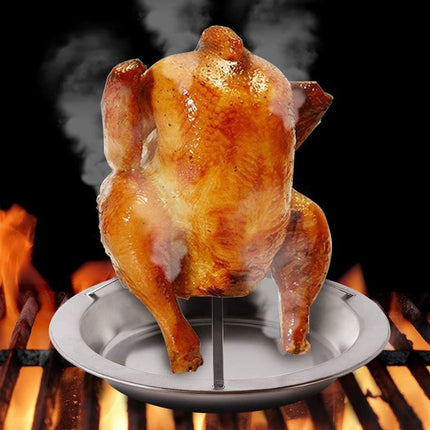 Chicken Grill - BBQ collection - Suitable for oven or barbecue - Chicken Grill for the Barbecue - Chicken Grill - Chicken Holder - Grilling Chicken - Chicken holder - Easy to clean - Removable - Beer Can Chicken - Stainless Steel - Silver.