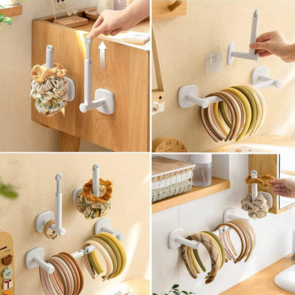Towel Hook - 2 Pieces - Wall Hook - Coat Hook - Hanging Hook - Adjustable Hook - Hooks - Towel Hooks - Kitchen Roll Holder - No Drilling Required - Stainless Steel - Self-Adhesive - Tea Towel Hanger - For Kitchen/Bathroom/Garage/Office - White.