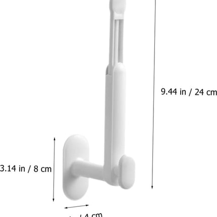 Towel Hook - 2 Pieces - Wall Hook - Coat Hook - Hanging Hook - Adjustable Hook - Hooks - Towel Hooks - Kitchen Roll Holder - No Drilling Required - Stainless Steel - Self-Adhesive - Tea Towel Hanger - For Kitchen/Bathroom/Garage/Office - White.