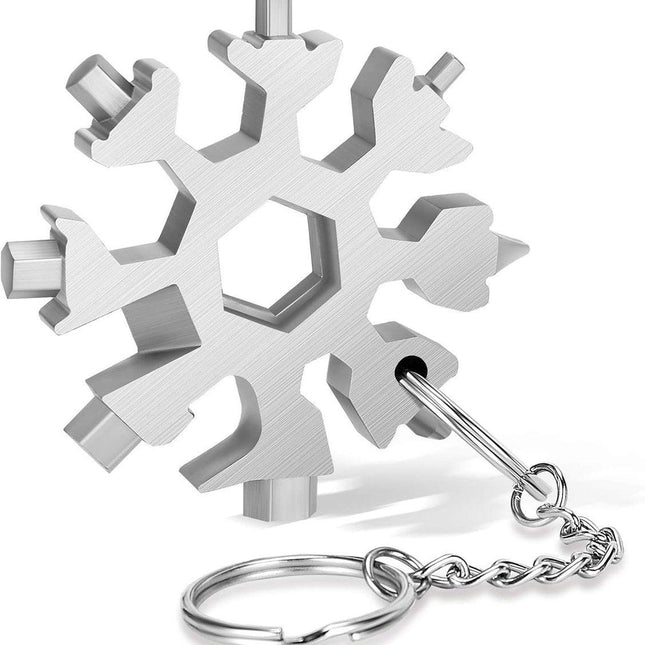 18-in-1 - Snowflake Keychain - multi-tool portable keychain - Wrench - screwdriver - bottle opener - Multi-tool - universal tool - multi-tool card - compact - pocket - outdoor adventure tool - Gift - stainless.