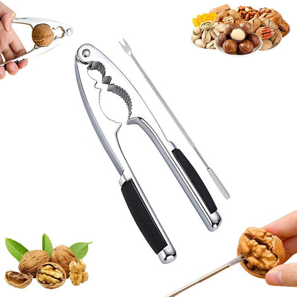 Nutcracker - Stainless Steel - Walnut / Nut Cracker - Walnut Cracker - Fork with Pulp Extractor - Pulp Extraction - Chestnut Clip - Nutcracker - Kitchen Utensils - Ideal for Walnuts, Hazelnuts, Chestnuts, Nuts and Other Dried Fruits.