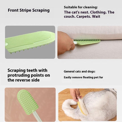 Pet Beauty Comb - Hair Remover - Pet Brush - Cat Comb - Dog Comb - Remove Floating Hair - Cat Hair Remover - Cleanable Floating Hair - Universal - For Cat And Dog - Remove Tangled Hair - Light Green - 1 Piece.