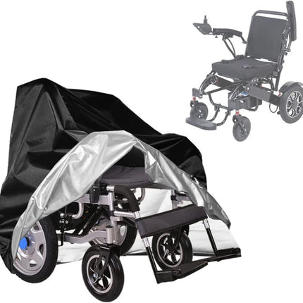 Wheelchair Protective Cover - Universal - Wheelchair Cover - Premium Wheelchair Cover - 130 x 115 x 75 Cm - With Drawstring - Mobility Scooter Protective Cover - Rain Cover - Waterproof - Wheelchair - Black.