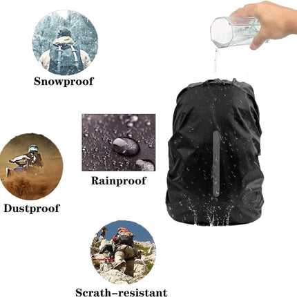 2-Piece Waterproof Backpack Cover - Reflective Rain Cover Backpack - 30 to 40 Liters - Waterproof Backpack Rain Cover - Reflective Backpack Covers in Polyester - Pink & Green - Size M - Waterproof Backpack Cover for Outdoor Hiking Driving Climbing.