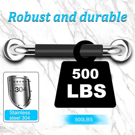 Wall Bracket - Extra Grip - Handle/Wall Grab Bar for Bathroom/Shower/Toilet - 30cm - Toilet Grab Bar - Bath Grab Bar - Shower Grab Bar - Non-Slip Grab Bar - Bathroom - Kitchen - Stairs - Kitchen Cabinet Handle - Furniture Hardware - Mounting Hardware Incl.