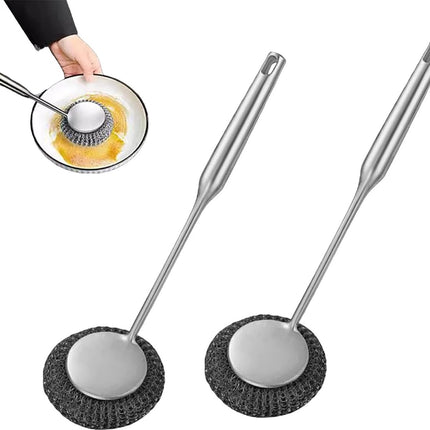 Dish Brush - 2 Pieces - Dish Brushes - Cleaning Brush with Handle - Household Products - Cleaning Products - Household Kitchen Accessories - Cleaning - Washing Up - 27 Cm - Black.