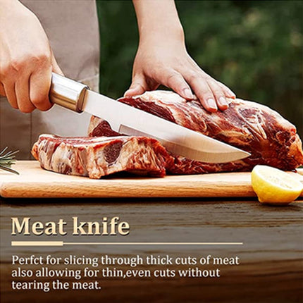 BBQ Accessories Set - 5-Piece BBQ Set - Stainless Steel Barbecue Tool Set - Barbecue Accessories - BBQ Tongs - BBQ Spatula - Meat Fork - Meat Knife - Brush - Professional - Includes Storage Bag.