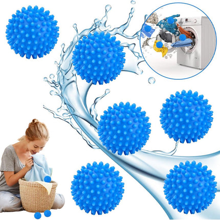 Dryer Balls - Set of 6 - Reusable - Clothes Dryer Balls - Dryer Balls - Laundry Balls - Dryerballs - Sustainable Laundry Drying - Energy Saving - Faster Drying - Anti-Crease - Laundry - Washing Machine - Blue.