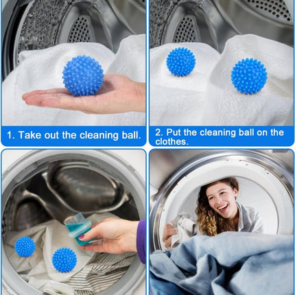 Dryer Balls - Set of 6 - Reusable - Clothes Dryer Balls - Dryer Balls - Laundry Balls - Dryerballs - Sustainable Laundry Drying - Energy Saving - Faster Drying - Anti-Crease - Laundry - Washing Machine - Blue.