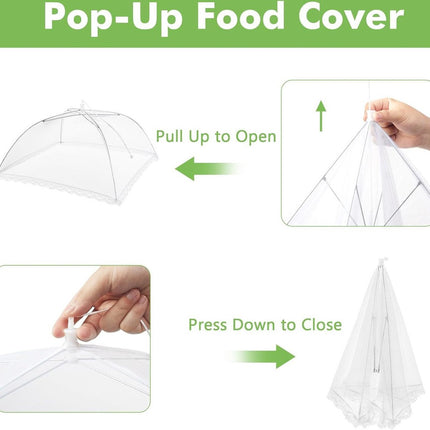 Fly Covers - Foldable Fly Covers 2 Pieces - Fly Cover - Flystopper - Foodcover - Pop Up Insect Net - Fly Covers/Insect Covers - For Barbecues, Picnics and Indoors - Protection Against Flies and Wasps - 35 x 35 x 22 cm.