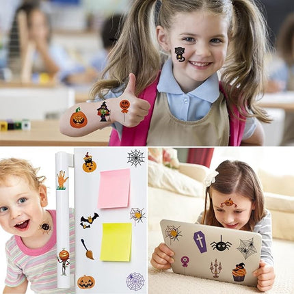 30 Sheets of Kids Halloween Tattoo Stickers - Halloween Decorations - Temporary Tattoo Stickers for Boys and Girls - Suitable for Halloween Candy - Party Bag Fillers - Halloween Stickers.