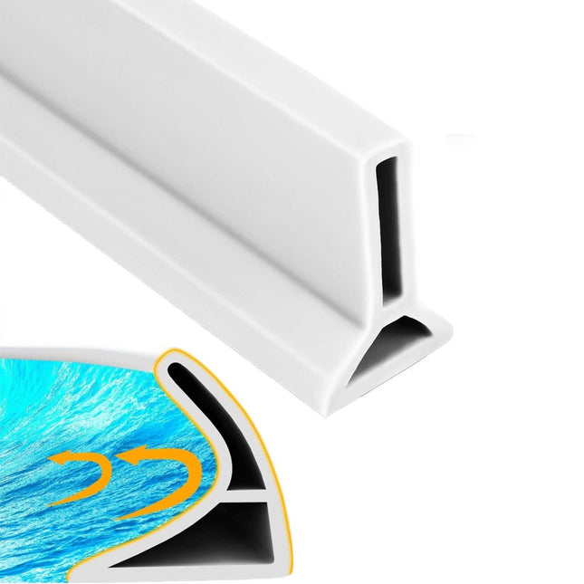 Shower Water Stopper - Self-Adhesive Shower Water Barrier - Shower Threshold - Water Threshold - 2 Meters - With Adhesive - Silicone - Sanitary Water Stopper - Anti-Water Strip - Water-Repellent Strips - Sealant Edge - Bathroom Water Threshold - Leak-Proo.