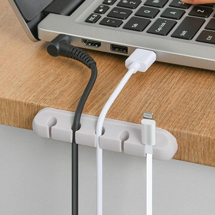 Cable Organizer - Cable Clips for 3/5/7" Cables - Self-Adhesive Cable Clips - Cable Clamp - Cable Holder - Cable Tray - Cable Management - Cable Organizer - Desk Organizer - for USB Charging Cable, Power Cord, Mouse Cable - White - 3 Pieces.