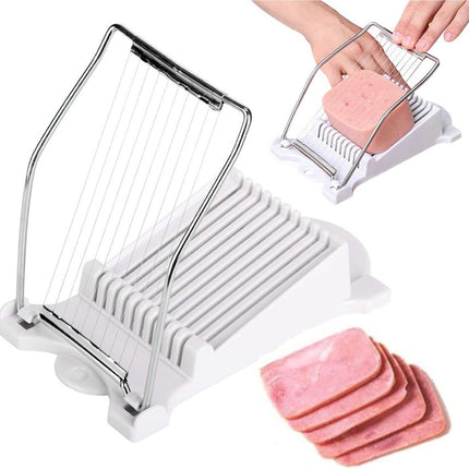 Cheese Slicer - Multipurpose Slicer Dicer - Vegetable Cutter - Multifunctional Chaf - Stainless Steel - Kitchen Utensils - Kitchen Accessories - Cheese Slicer for Young Cheese - For Cheese/Ham/Root Vegetables/Hot Dogs - White.