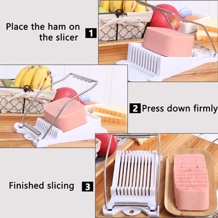 Cheese Slicer - Multipurpose Slicer Dicer - Vegetable Cutter - Multifunctional Chaf - Stainless Steel - Kitchen Utensils - Kitchen Accessories - Cheese Slicer for Young Cheese - For Cheese/Ham/Root Vegetables/Hot Dogs - White.
