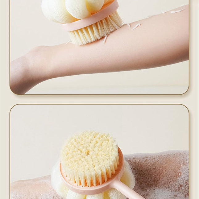Bath Brush - 3 Pieces - Back Brush Shower with Long Handle - Body Brush - Double-Sided - Massage - Rich Lather - Back Scrubber - Shower Brush - Back Brush - Skin Brush - Exfoliating Back Brush - Bath & Shower Accessories - Deep Cleansing.
