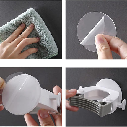 Broom Holder - 4 pieces - Self-adhesive - Broom Holder - ABS - Broom Hanging System - Broom Holder - Garden Tools - Tool Holder - White - Strong adhesion - No Drilling Required.