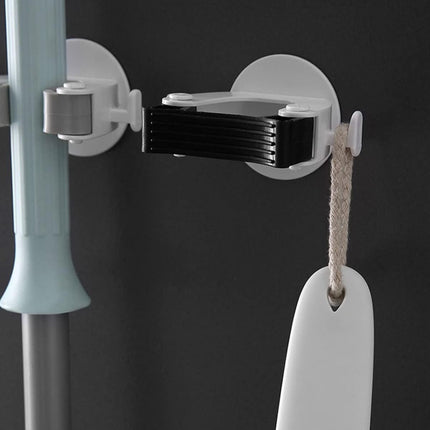 Broom Holder - 4 pieces - Self-adhesive - Broom Holder - ABS - Broom Hanging System - Broom Holder - Garden Tools - Tool Holder - White - Strong adhesion - No Drilling Required.