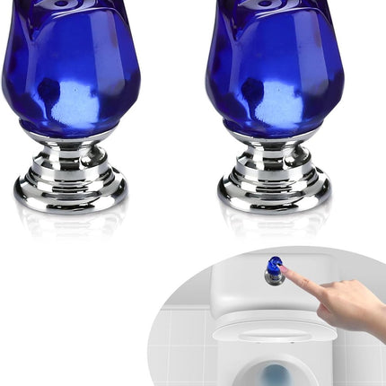 Main Control Panel - 2 Pieces - Shaped Toilet Tank Button - Toilet Press Tool - Toilet Control Panel - Suitable For Toilet, Home Bathroom - Toilet Push Button - Toilet Tank Button Aid for Laundry Room - Blue.