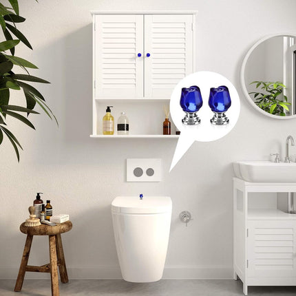Main Control Panel - 2 Pieces - Shaped Toilet Tank Button - Toilet Press Tool - Toilet Control Panel - Suitable For Toilet, Home Bathroom - Toilet Push Button - Toilet Tank Button Aid for Laundry Room - Blue.