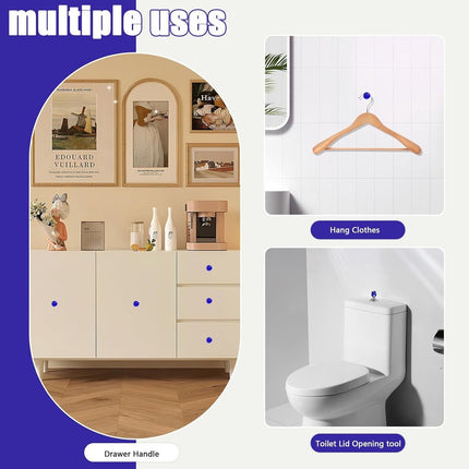 Main Control Panel - 2 Pieces - Shaped Toilet Tank Button - Toilet Press Tool - Toilet Control Panel - Suitable For Toilet, Home Bathroom - Toilet Push Button - Toilet Tank Button Aid for Laundry Room - Blue.