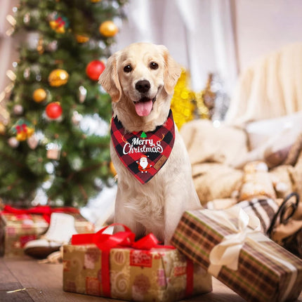 Christmas Dog Bandana - Neck Scarf For Your Pet Bandana Dog Dog Cat - Triangular Cloth - For Small, Medium And Large Puppies - Adjustable Bandana - Red/Green.