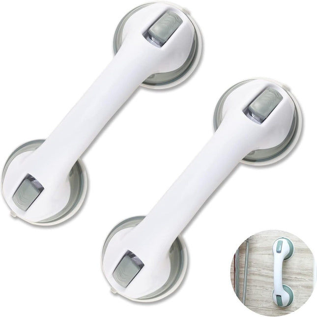 Wall Grab Bar - 2-Piece - Professional Non-Slip Handle - Wall Grip - Toilet Grab Bar - Bath Grab Bar - Shower Grab Bar - Grab Bar - Safety Grip - Providing Support - Very Safe - For Bathroom/ Shower/Toilet /Cabinet Handles /Glass Doors /Windows.