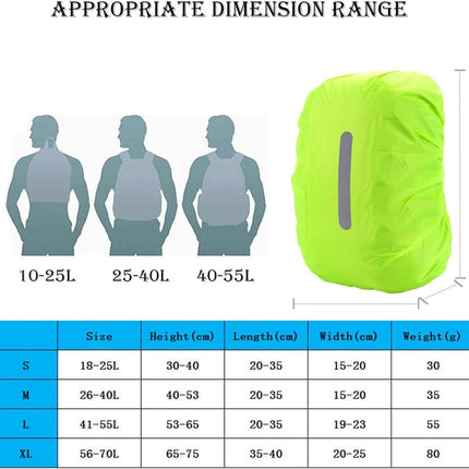 2-Piece Waterproof Backpack Cover - Reflective Rain Cover Backpack - 45 to 55 Liters - Waterproof Backpack Rain Cover - Reflective Backpack Covers in Polyester - Black & Green - Size L - Waterproof Backpack Cover for Outdoor Hiking Driving Climbing.