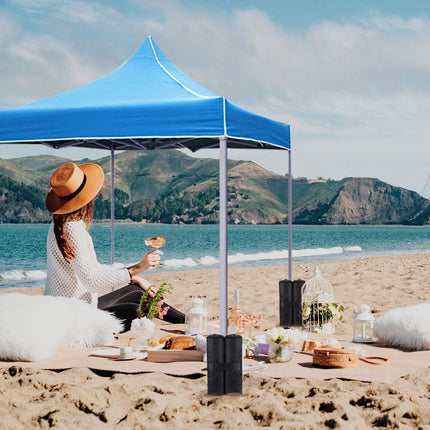 Sandbags - 4 Pieces - 30 x 42 Cm - Weight Bag - Sandbags for Protective Cover - Base Weights for Garden Tent, Party Tent, Pop-Up Tent, Parasol and Trampoline - Sandbags Fillable with Sand or Gravel - Includes Carrying Strap - Polyester 600D - Black.