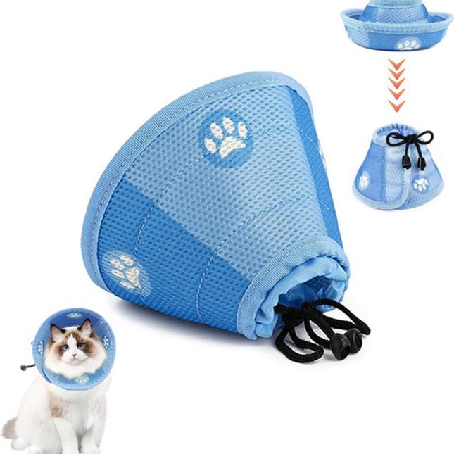Cat collar - Cat recovery collar - Cat collar - Cat cone - Elizabethan Collars For Cats - Cat Collar - Adjustable - Soft - Size L - Blue.