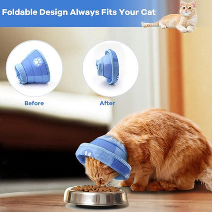 Cat collar - Cat recovery collar - Cat collar - Cat cone - Elizabethan Collars For Cats - Cat Collar - Adjustable - Soft - Size L - Blue.