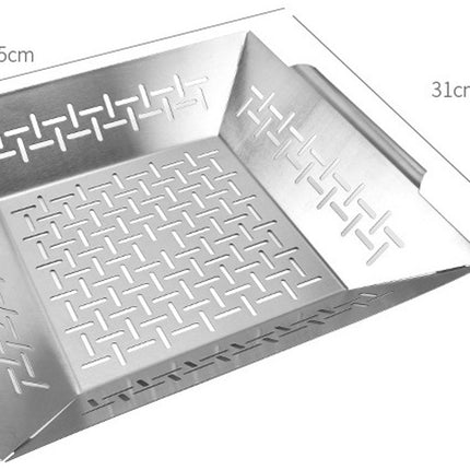 Professional Grill Basket - High-Quality Baking Trays - Barbecue Pans - BBQ Grill Basket - Optimal Heat Distribution - Practical - Durable - Grilled Vegetables / Meat - Very Suitable for Oven Safe / Gas / Charcoal / Electric Grill.