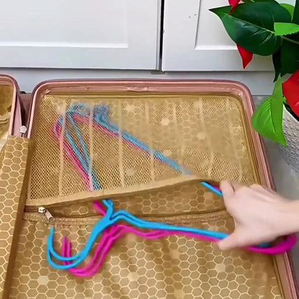 12 Pieces Clothes Hangers - Foldable Clothes Hangers - Anti-Slip - Coat Hangers - Trouser Hangers - Travel Clothes Hangers - Durable & Portable - Trackless - Plastic - Bedroom Organizers - Travel Accessories - Space-Saving Clothes Hangers.