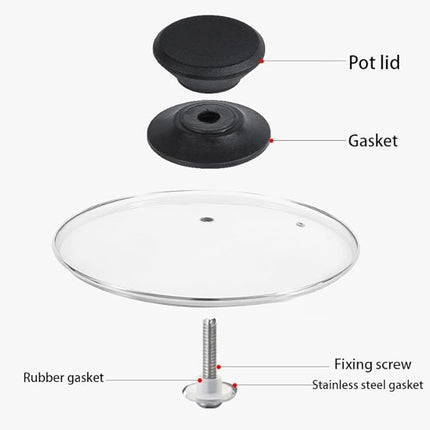 Handles for pot lids - Lid knobs - Replacement parts for cookware - Universal - Handles for pans - Screw-on accessories - Handles for pot lids - Suitable for pot lids and casseroles (black - 6-pack).