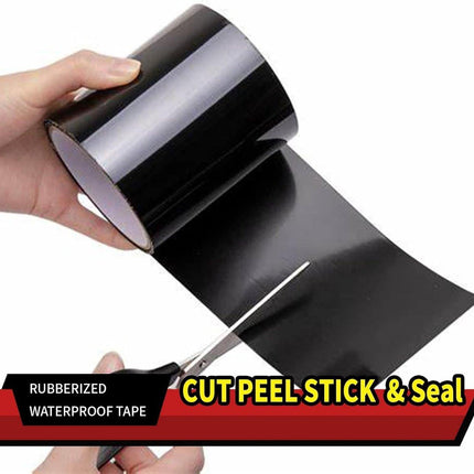 Super Strong Waterproof Tape - Duct Tape - Mounting Tape - 10 x 150cm - Leakage Tape - Flex Tape - General Utility Tape - Repair Tape - General Utility Tape - Black - For Pool/Bathroom/Tent/Leak Repair.