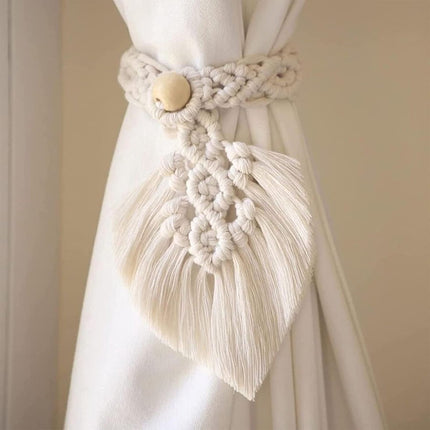 Curtain Holders - 4 Pieces - Curtain Tieback Hook - Curtain Cords - Curtain Drawstring - Holdback Tiebacks - Tiebacks - Buckles for Curtain Clamps - Home Decor - For Home/Bedroom/Office/Hotel/Window Decor - Beige.