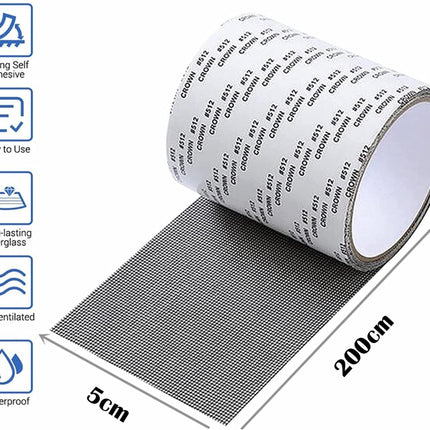 2 Pieces - Screen Repair Tape - 2M x 50mm - Mosquito Net Adhesive Tape - Window Screen Tape - Screen Repair Tape - Fly Curtain Tape - Screen Mesh Tools - For Repairing Windows and Doors - Strong Fiberglass Adhesive Tape - Window Screen Tape - Black.