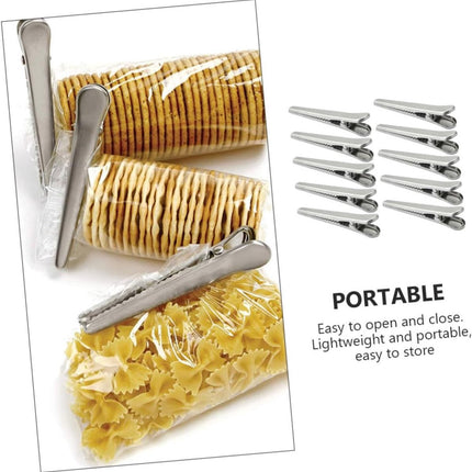 Stainless Steel Sealing Clips - Kitchen Sealing - 10 pieces - 8 cm & 11.5 cm.